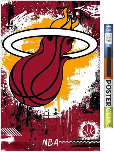 Vista 14 de Trends International NBA Miami Heat - Póster de pared con logotipo Maximalist 23