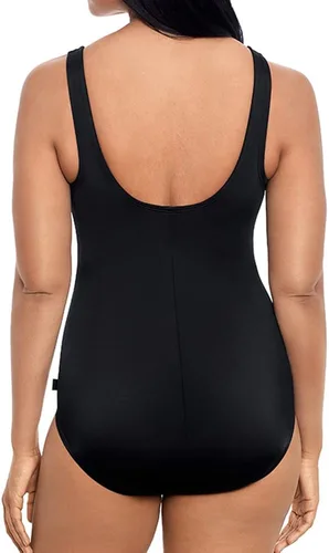 Vista 4 de Reebok Traje de baño de una pieza con cuello alto para mujer plateado