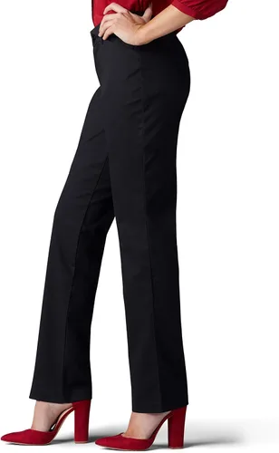 Vista 2 de Lee Pantalón de pierna recta, ajuste relajado, tela antiarrugas, para mujer