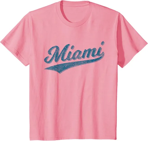 Vista 32 de Camiseta de estilo vintage de Miami Florida VARSITY SCRIPT Sports, gris, S