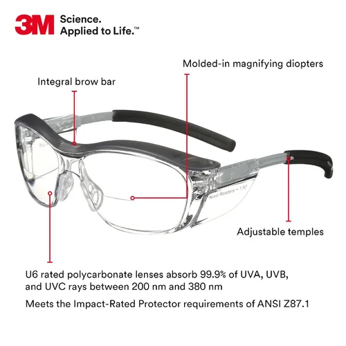 Vista 2 de Gafas de protección 3M Nuvo Reader, Transparente, 1