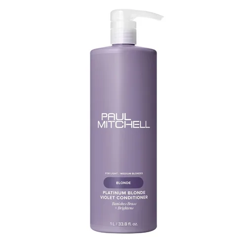 Vista 9 de Paul Mitchell Platinum Blonde Violet Conditioner, Banishes Brass + Brightens, Ideal for Light to Medium Blonde, Silver, Gray or White Hair