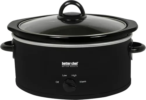 Vista 2 de Better Chef Olla de cocción lenta ovalada 3 cuartos de galón 3 ajustes de temperatura Asas laterales Tapa de vidrio Inserto de cerámica