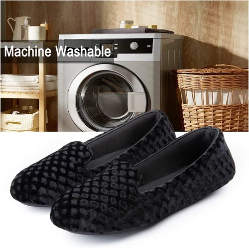 Vista 6 de RockDove Pantuflas de espuma viscoelástica de terciopelo para mujer