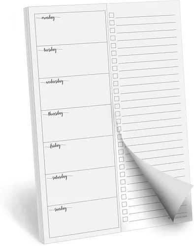 Vista 11 de 321Done Plan semanal con bloc de notas de lista de verificación – 50 hojas (5.5 x 8.5) pequeño – Hecho en Estados Unidos – Dos columnas, bloc de Sin