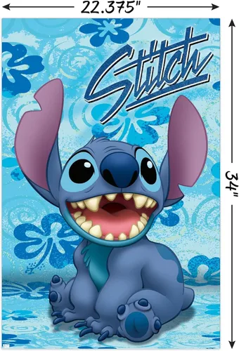 Vista 3 de Disney Lilo and Stitch - Póster de pared sentado, 34 pulgadas de largo x 22.4 pulgadas de ancho, versión sin marco
