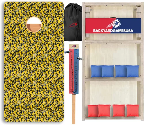 Vista 57 de CornholeGamesUSA Pro - Juego de tablas de Cornhole Fabricado en Estados Unidos Abedul báltico 3/4 Sin rebote Patas triples gruesas Dos