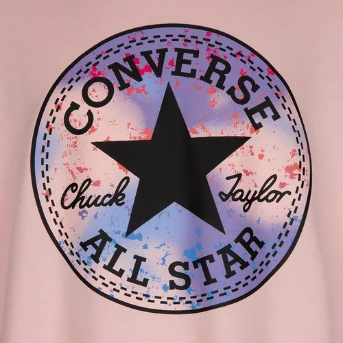 Vista 5 de Converse Sudadera con parche fruncido para niña (niños grandes), color rosa tormenta, LG (12-14 niños grandes), Rosa (storm pink)