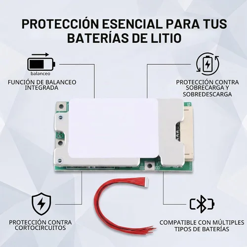 Vista 4 de Tablero de protección de batería YWBL-WH 10S 36V 30A con carga