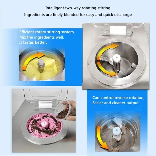Vista 7 de Máquina de helados duros para encimera, máquina de hielo italiana, crema de mezcla de helados 20 L/H, para el hogar, camión de helados, remolque
