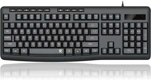 Vista 10 de Redragon - Teclado inalámbrico, teclado ergonómico inalámbrico de tamaño completo de 2.4G con 10 teclas multimedia individuales, resistente a