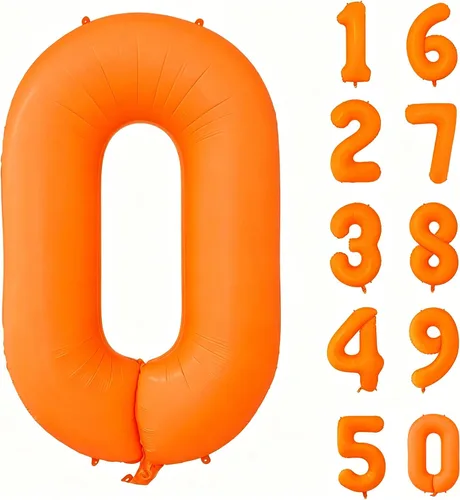 Vista 83 de Globos gigantes de helio de aluminio de 40 pulgadas, color negro, globos digitales grandes del número 0 para decoración de fiesta de cumpleaños