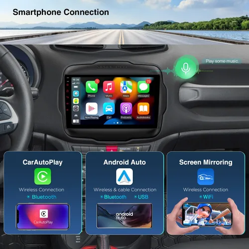 Vista 4 de XTRONS Estéreo de coche Android de 9 pulgadas para Jeep Renegade 2015-2020