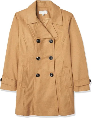 Vista 5 de Anne Klein - abrigo clásico de hilera doble de botones para mujer