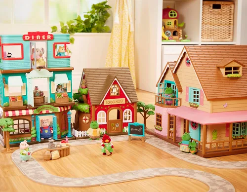 Vista 12 de Li'l Woodzeez Hoppingoods Rabbit Family - Juego de 4 figuras coleccionables de conejo posables con libro de cuentos - Figuras de muñeca de juego
