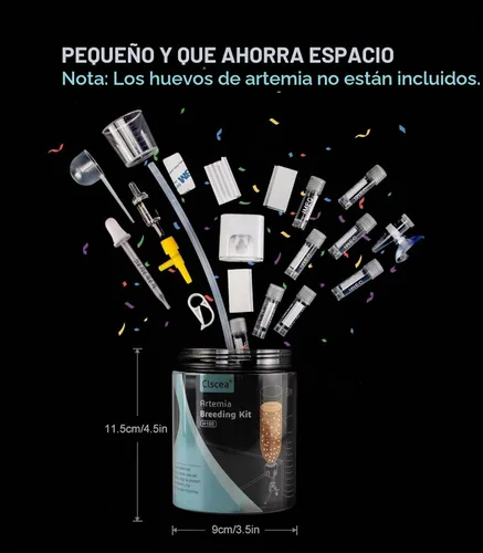 Vista 7 de Acuario DIY Salmuera Camarones Incubadora Hatchery Kit Completo Incluye 26 Piezas Piezas