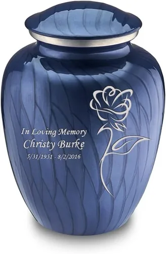 Vista 17 de Geturns Abraza pequeñas urnas de cremación de rosas personalizadas para cenizas humanas, urna funeraria negra para mujeres y hombres, 44 libras