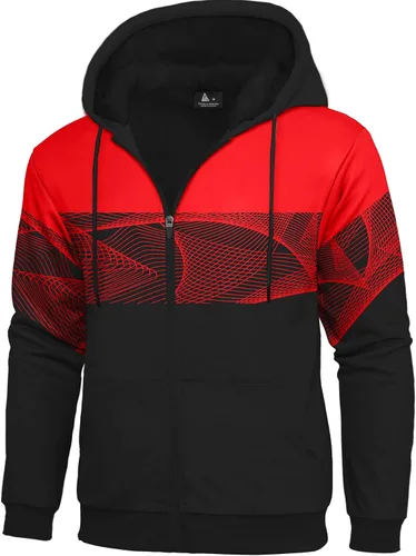 Vista 2 de SCODI - Sudaderas con capucha para hombre, sudadera de forro polar pesado, cremallera completa, forro de sherpa grueso
