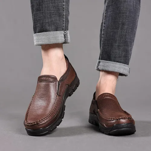 Vista 6 de Coramtty Mocasines para hombre, suaves, ligeros, cómodos, informales, planos, para caminar al aire libre