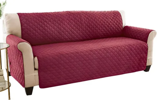 Vista 22 de Collections Etc - Funda protectora reversible, resistente a derrames y acolchada para muebles con lazos - Cubre el fondo del asiento, el respaldo