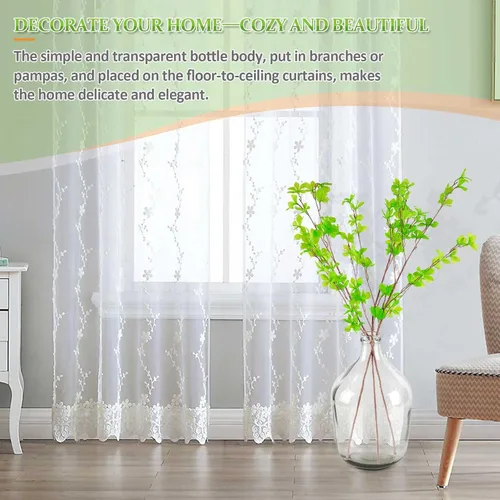Vista 4 de Bfttlity - Jarrón de vidrio transparente alto de granja para ramas, jarrones de vidrio para centros de mesa en decoración del hogar (L)
