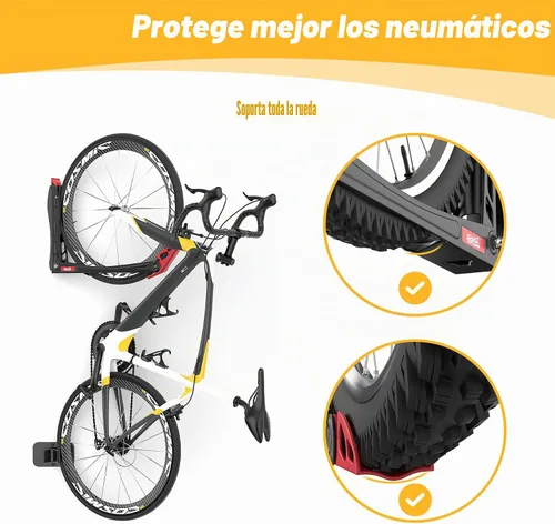 Vista 4 de TORACK BIKEPAL Soporte de bicicleta giratorio sin elevación, soporte de bicicleta vertical de ahorro de espacio montado en la pared