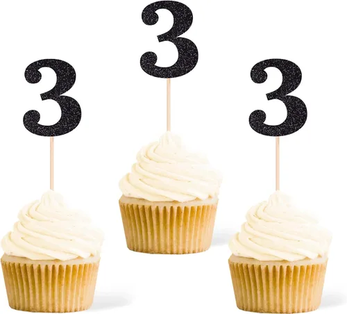Vista 29 de Gexolenu 24 piezas doradas de doble cara para cupcakes de primer cumpleaños, decoración de pasteles, decoración de primera fiesta de cumpleaños Oro