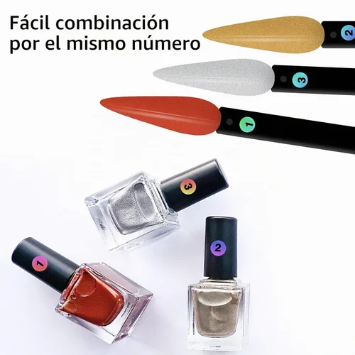 Vista 3 de Palitos para muestras de uñas con calcomanías numéricas, 100 Negro