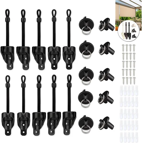 Vista 10 de Coolaroo - Piezas de repuesto para atar sombra y tapa de extremo con kit de anillo, resistencia a la intemperie, compatible con persianas