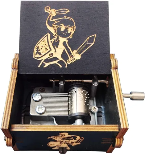 Vista 9 de Howl's Moving Castle Caja de música de madera, caja de música con temática de anime, caja de música de manivela de madera para fanáticos del anime