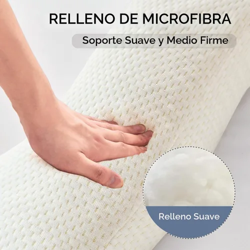 Vista 4 de SCHNAUZER HOME Almohada corporal para adultos – Inserto de almohada suave y larga para dormir – Espuma viscoelástica triturada y funda extraíble