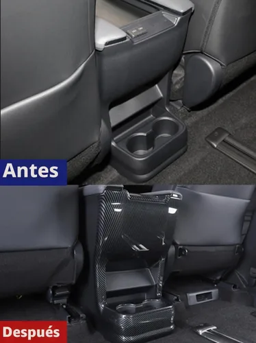 Vista 5 de Accesorios de automóvil compatibles con Toyota Sienna 2021 2022 2023 2024 Panel de salida de ventilación de aire trasero interior cubierta Fibra