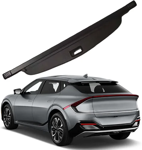 Vista 6 de kaungka Cubierta de carga retráctil compatible con Kia EV6 2022 negro blindaje de maletero