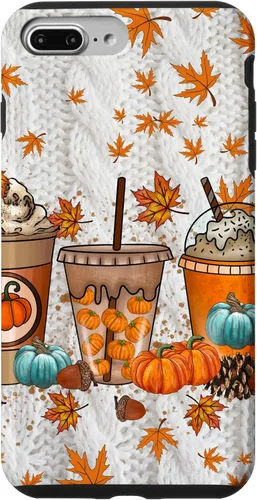 Vista 12 de iPhone 16 Thanksgiving Autumn Leaves Pumpkin Spice Knitted Print Phone Case