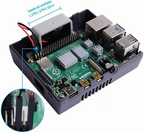 Vista 7 de GeeekPi Funda para Raspberry Pi 4, Pi 4 con ventilador de refrigeración y disipador de calor Pi 4, funda retro Gaming Game4Pi para Raspberry Pi 4