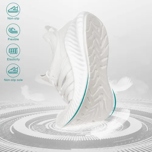Vista 5 de Zapatos de tenis para caminar para hombre, transpirables, atléticos, para correr, con cordones, cómodos, de espuma viscoelástica