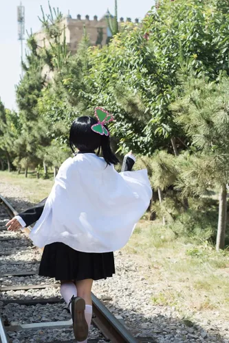 Vista 5 de Buyoem Kanao - Disfraz de kimono para niños y adultos, capa de anime, disfraz de Halloween, kimono, conjunto de cosplay con peluca