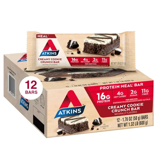 Vista 12 de Atkins Barrita de yogur griego de arándanos y fresas con alto contenido de proteínas, alta fibra, apta para dieta cetogénica, 12