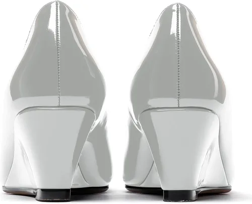 Vista 4 de WAYDERNS Zapatos de tacón bajo con punta cuadrada de charol para mujer, 2 pulgadas