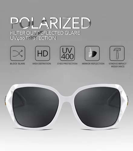 Vista 59 de FEISEDY - gafas de sol polarizadas para mujer, marco compuesto brillante B2289