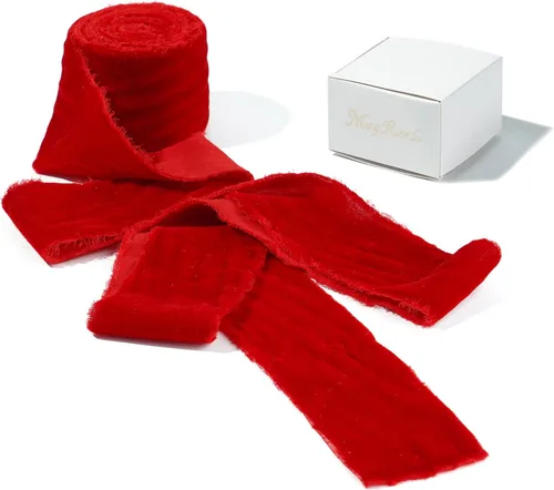 Vista 13 de MAYREEL Cinta de terciopelo negro de 2 pulgadas, cinta desgarrada a mano, borde deshilachado de seda para ramos de novia, invitaciones, libros