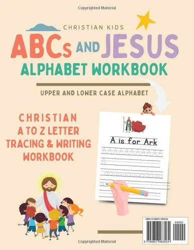 Vista 2 de Preschool Workbook, Christian Alphabet Tracing Book ABCs and Jesus Lettering Tracing & handwriting Workbook, Christian Education Handwriting workbook