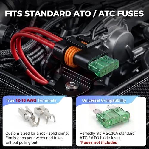 Vista 5 de Paquete de 10 portafusibles ATO ATC sellados impermeables Kit
