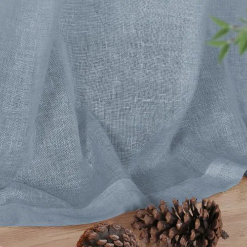 Vista 5 de FantasDecor Cortinas traslúcidas de lino de 108 pulgadas de largo, juego de 2 paneles de cortinas filtrantes de luz, cortinas de arpillera