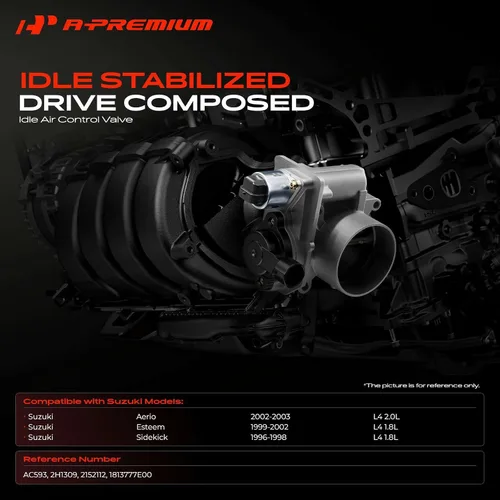 Vista 2 de A-Premium Válvula de control de aire de ralentí de inyección de combustible compatible con Suzuki Aerio 2002-2003, Esteem 1999-2002, Sidekick