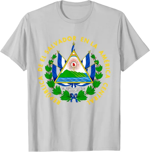 Vista 71 de Camiseta con diseño de emblema de la bandera de El Salvador