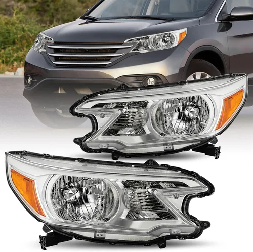Vista 11 de JSBOYAT Conjunto de Faros Delanteros de Reemplazo para Honda CR-V 2012-2014 Faro Delantero Lámpara Halógena con Bombillas, Carcasa Negra con Carcasa