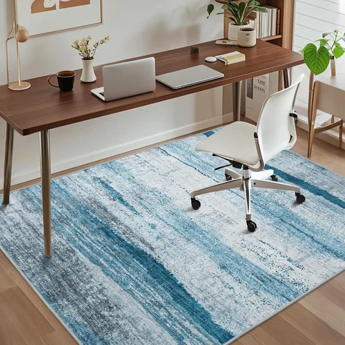 Vista 58 de Tapete para silla de oficina para suelo de madera dura, 48"x36" tapete protector de escritorio de computadora de fácil deslizamiento para silla Hoja