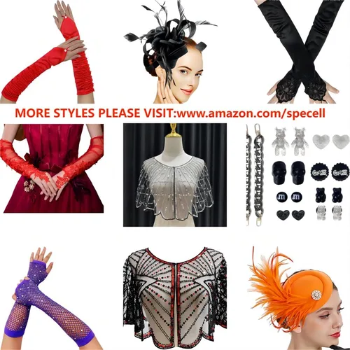 Vista 4 de Specell Womens Mesh Gloves 100% Pure Mulberry Silk 23.6" Elbow Length 1920s Wedding Bridal Evening Opera Elastic Silk Gloves