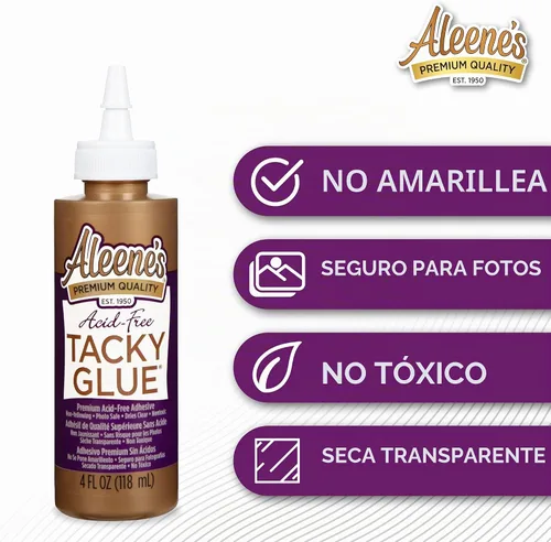 Vista 4 de Aleene's DC26425 Pegamento pegajoso sin ácidos, 4 oz.